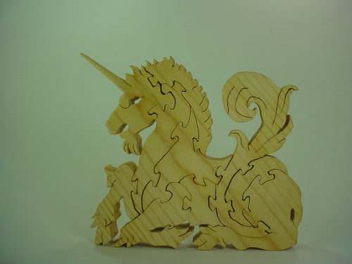 Puzzle Wood Grain Unicorn